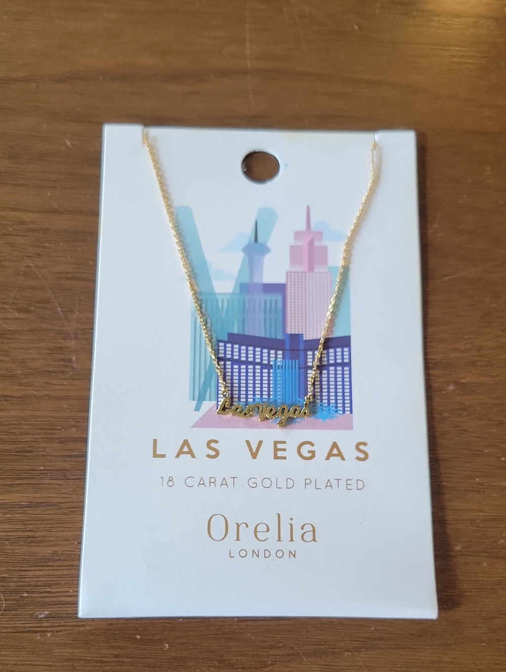 Orelia London Gold 'Las Vegas' Script Necklace